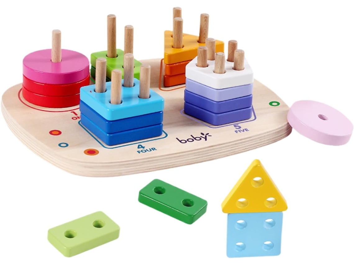Lurelia Jogo De Encaixe De Madeira Com Cores, Para Aprendizagem Infantil