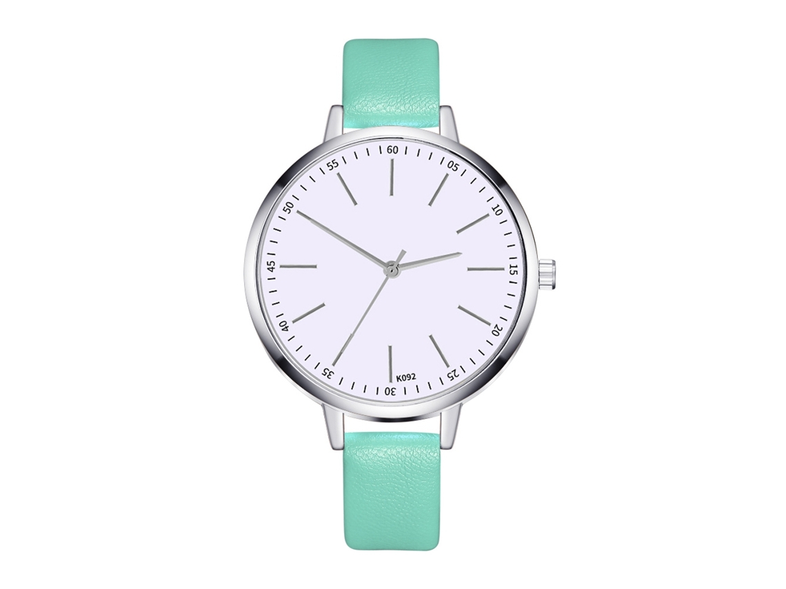 Relógio de Pulso Feminino de Moda Analógico de Couro Quartzo Elegante para Negócios e Uso Diário Menta