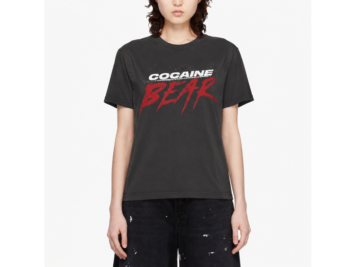 Rockinstone Cocaine Bear Movie Logo Dark Solid Smoke Adult T-shirt Size:xxxl