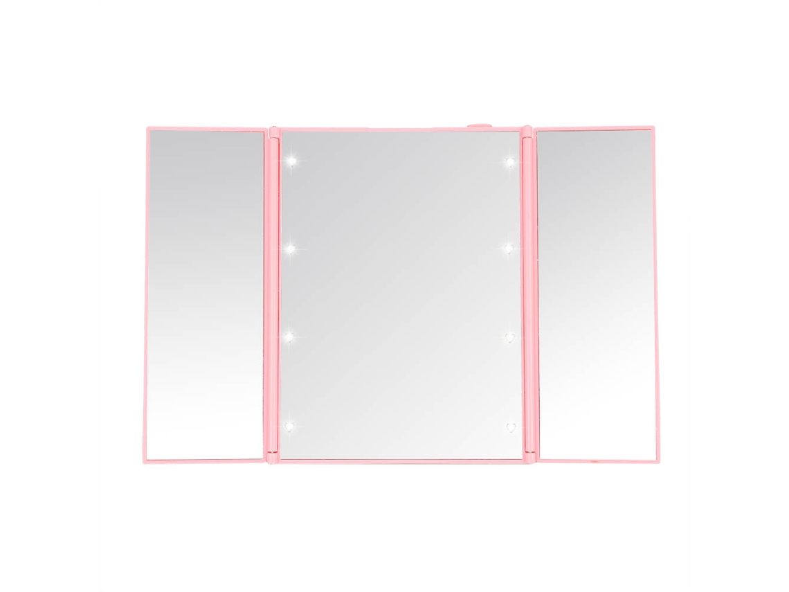 Espejo de maquillaje plegable (para viajes y para usar sobre la mesa del baño)