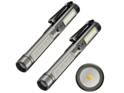 Tocha Médica Para Enfermeiras, 2 Pacotes De Tochas De Bolso Com Clipe Para Médicos, Lanternas De Led, Luzes De Inspeção Yizhood (preta)