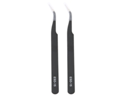 Aetheria 2pcs Pinças Esd 15 Antiestáticas de Precisão Curvas Aço Inoxidável Ferramentas de Manutenção