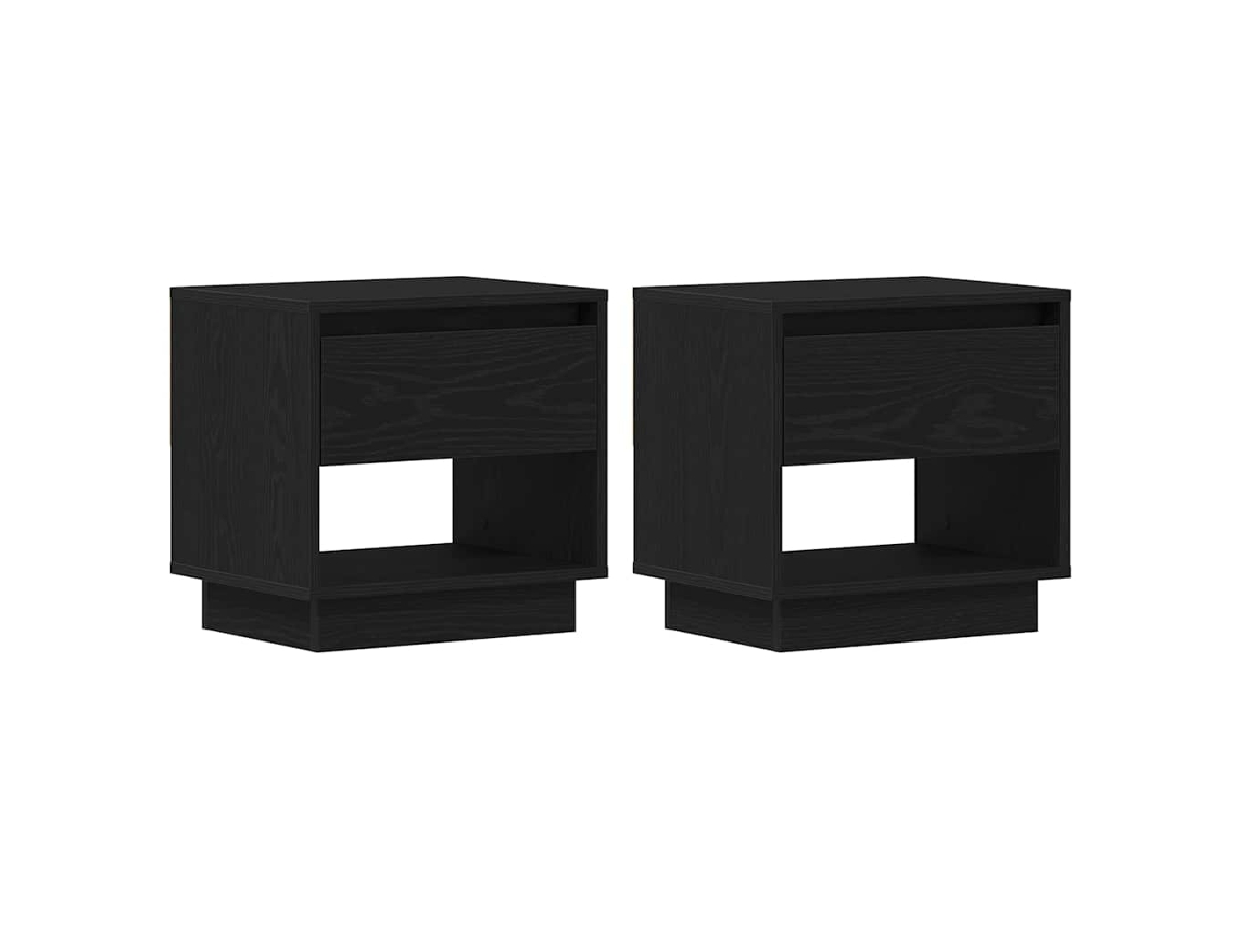 Conjunto de 2 Criados Mudos Carvalho Preto MAISON EXCLUSIVE 45x34x44 cm