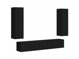 Conjunto de TV Móvel 3 Peças em Preto MAISON EXCLUSIVE