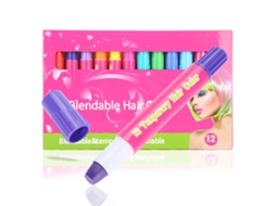 2026 12 Cores de Cera de Tinta Temporária para Cabelo Lavável Instantâneo Não Tóxico Suave Pastel