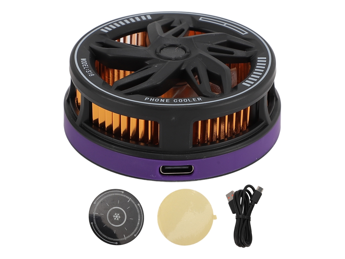 Ventilador portátil de 15 W para telemóveis, com adsorção magnética, silencioso, para jogos e streaming, preto | S/MARCA