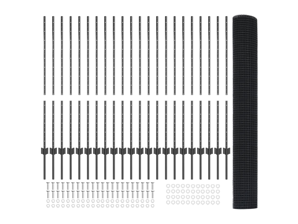Conjunto 1 Cerca Externa Vidaxl Cinzento Aço (50 X 1,2 M)