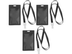 Conjunto De 3 Porta Crachás Holibanna Em Plástico Preto Impermeável, Fáceis De Limpar, Com Porta Crachá Removível Para