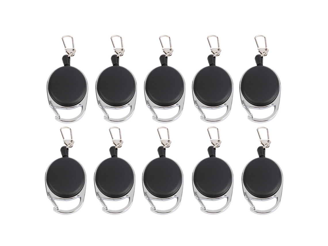 Chaveiro retrátil com cordão de nylon de 60 cm (10 unidades)