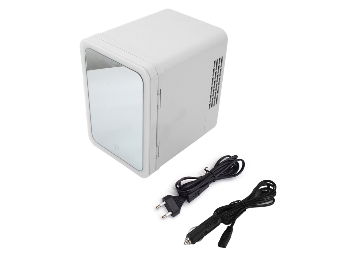 Mini Frigorífico de 4l para Viagem, Resfriador e Aquecedor de Maquilhagem e Bebidas com Prata Eu LAXISCREED