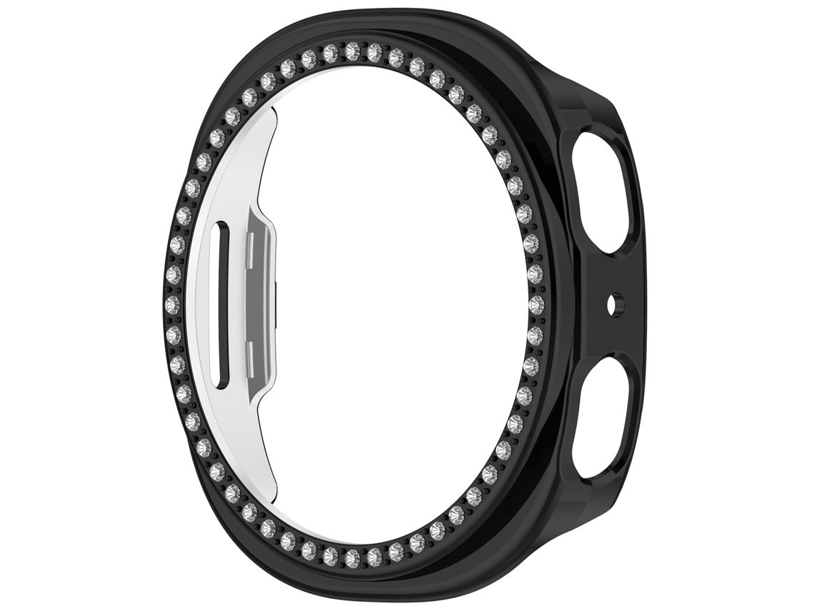 Capa Para Samsung Galaxy Watch 8/9 44mm, Protetora Em Pc Rígido Brilhante E Bumper Anti-impacto Preto Panoona