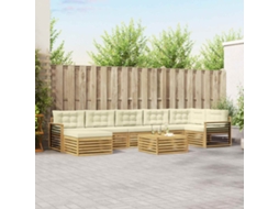 Vidaxl Conjunto De Sofás Para Exterior 8 Unid. Branco E Creme