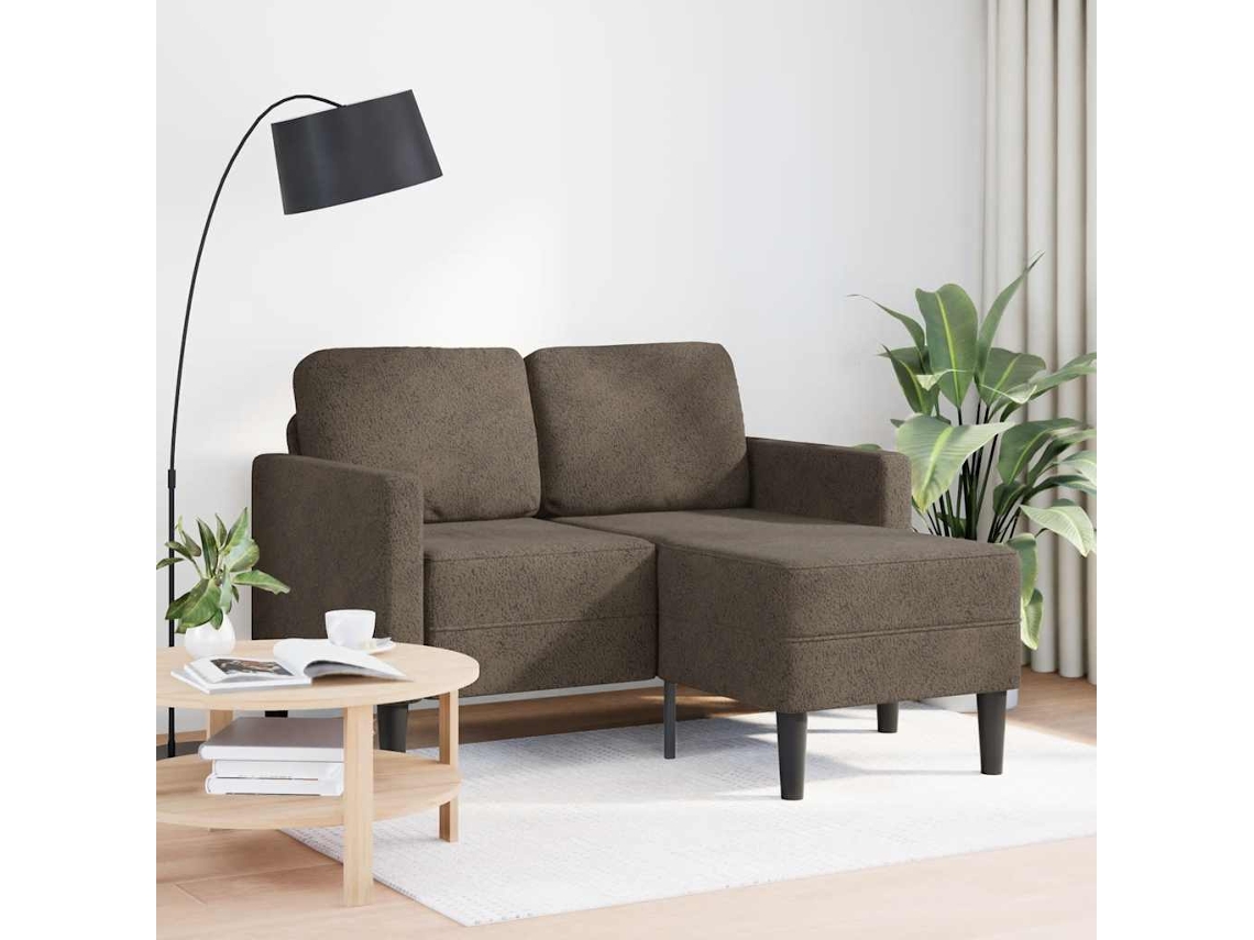 Sofá 2 lugares com chaise em L 125 cm em Couro Artificial MAISON EXCLUSIVE