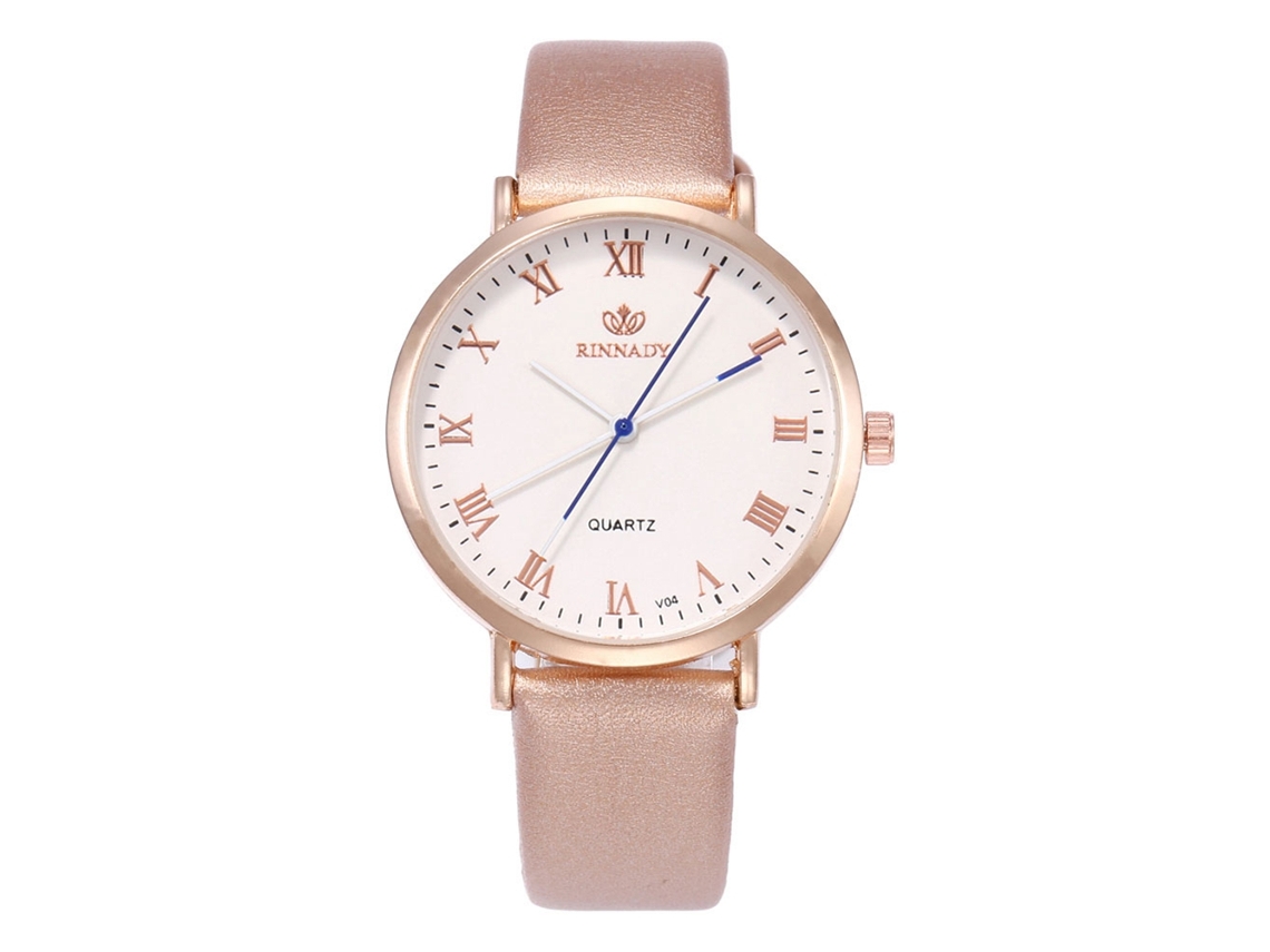 Reloj De Cuarzo Unisex Con Correa De Cuero Pu Zhoulianfa (oro)
