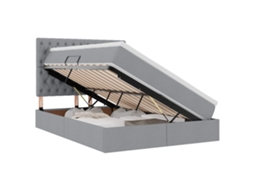Cama com Arrumação e Led Cinzento Claro 140x200 cm MAISON EXCLUSIVE