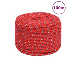 Vidaxl Corda De Barco 10 Mm 100 M Polipropileno Vermelho