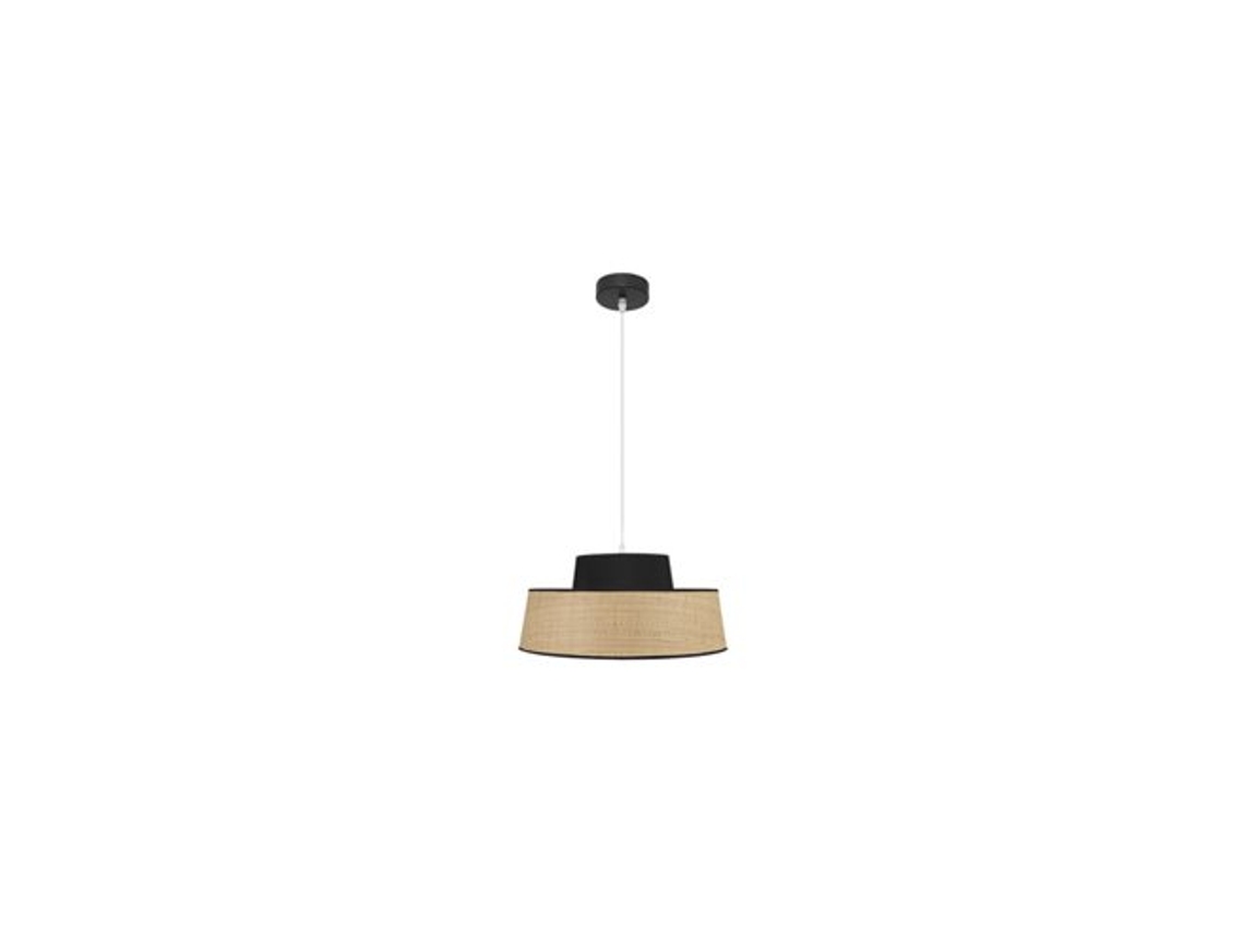 Pingente Jia 1xe27 Natural/preto Regx40x40 Cm Fabrilamp