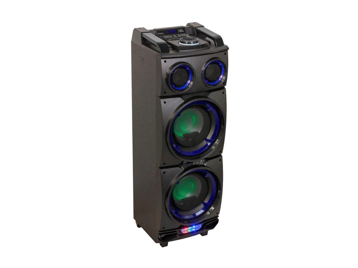 Coluna Amplificada 2X8'' 300W Usb/Fm/Bt/Sd Preta Ibiza