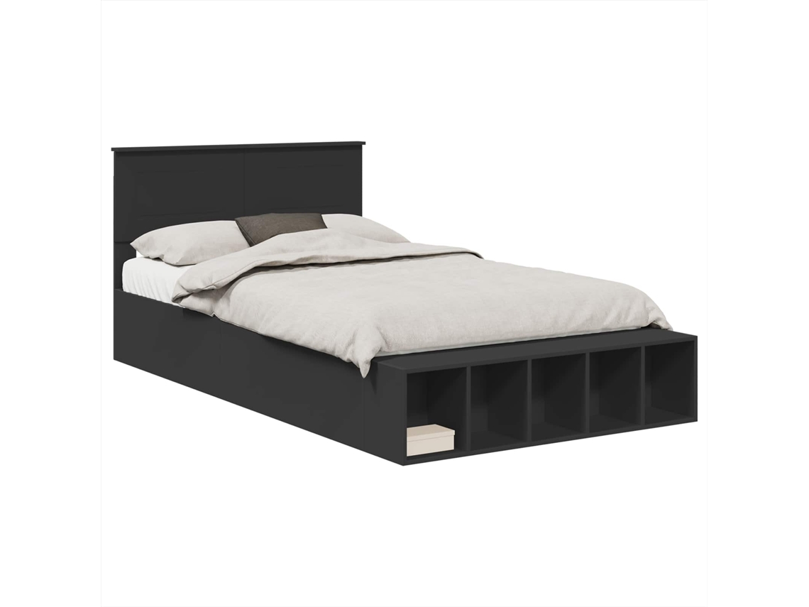 Estrutura de Cama MAISON EXCLUSIVE Manual Preto 135 X 190 cm Madeira