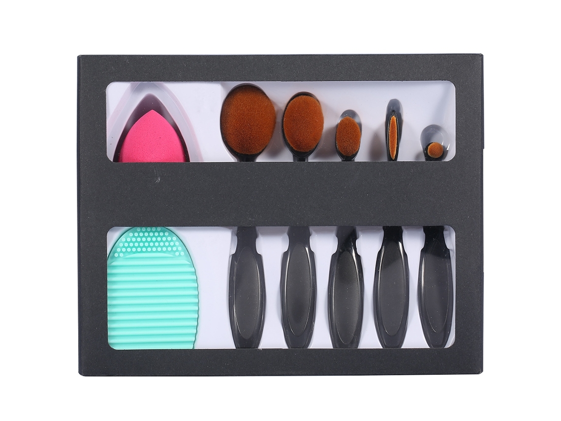 Conjunto Pincéis Maquiagem E Escova Dentes Limpeza Dental