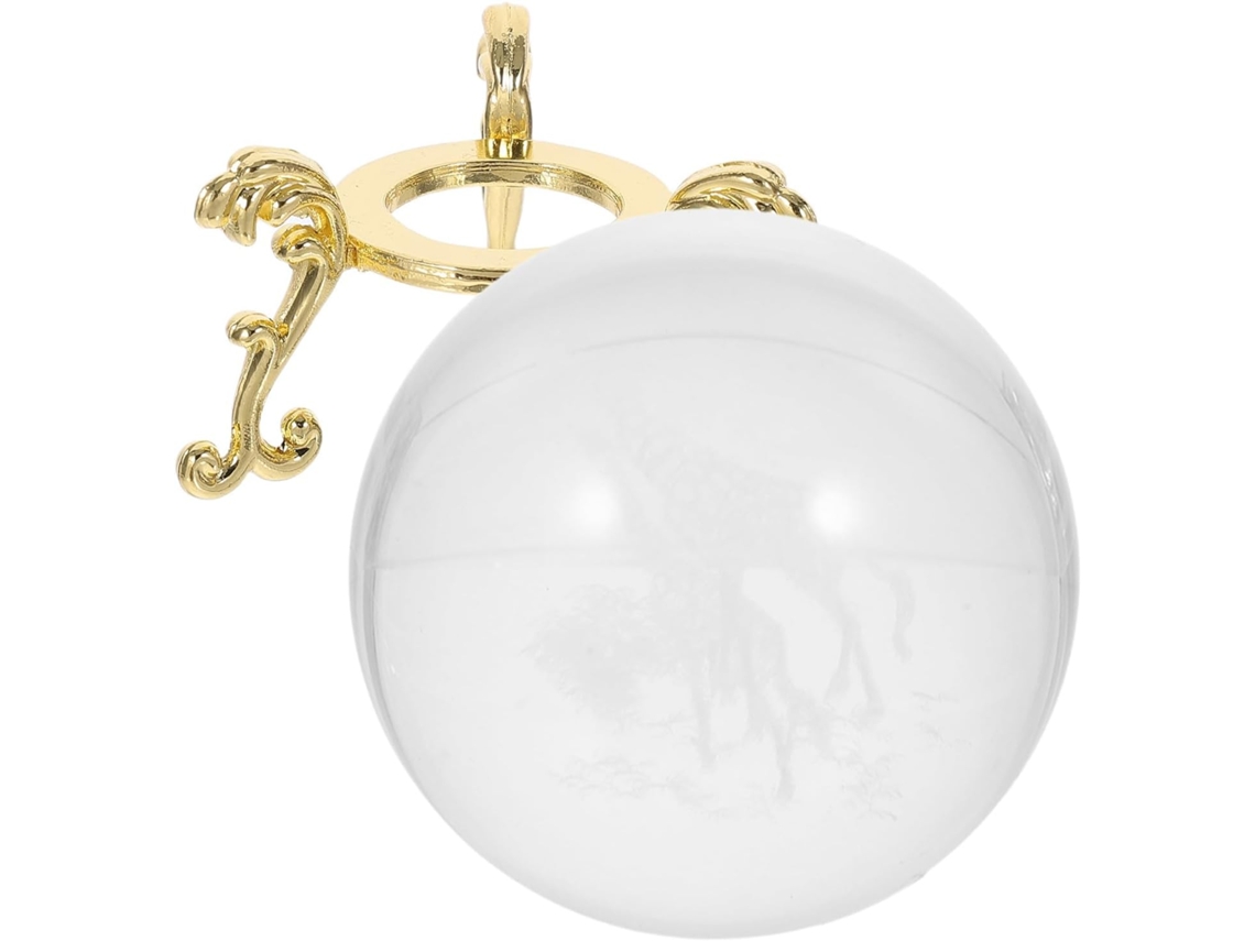 Bola De Vidro Gravada A Laser Representando Uma Girafa Mãe E Seu Filhote, 6 Cm (2,4 Polegadas)