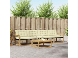 Vidaxl Conjunto De Sofás Para Exterior 5 Pcs Branco E Creme