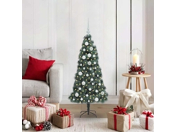 Vidaxl Árvore De Natal Artificial Pré-iluminada Com Conjunto De Bolas