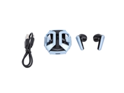 Fones de Ouvido Sem Fio Bluetooth Design Mecânico Oco G600 Fones de Ouvido Sem Fio Bluetooth G600 Preto e Azul EOOCOO (bluetooth 5.3 Leve)