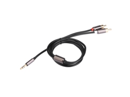 Cabo adaptador de áudio estéreo com plugue auxiliar de 3,5 mm macho para 2 RCA macho CHABERLU