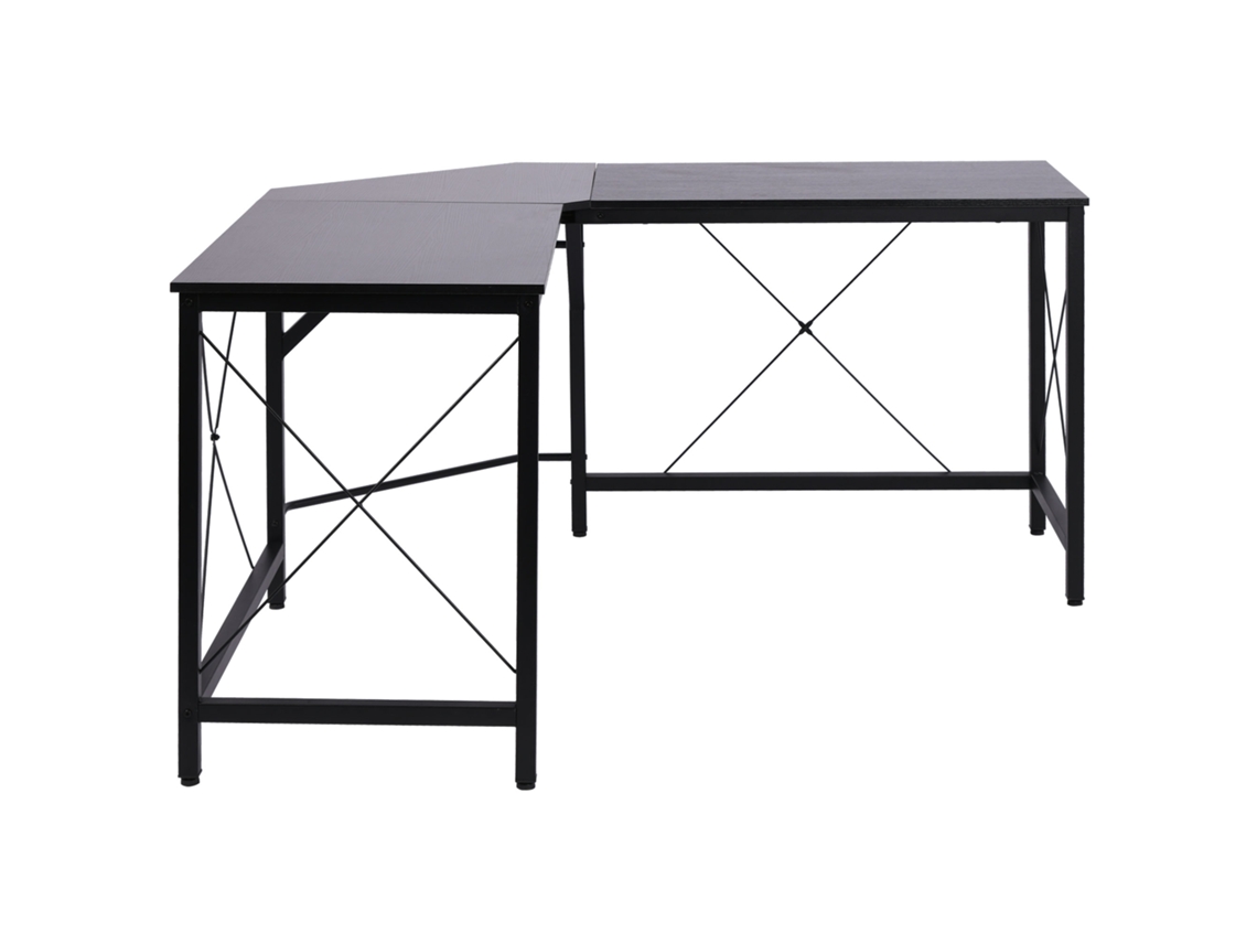 Mesa De Computador Em L 150x150cm Mdf Canto Preto