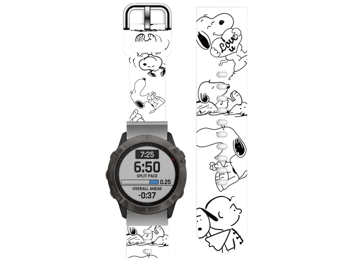 Bracelete Silicone Suave Personalizada Garmin Fenix 5 Plus Snoopy