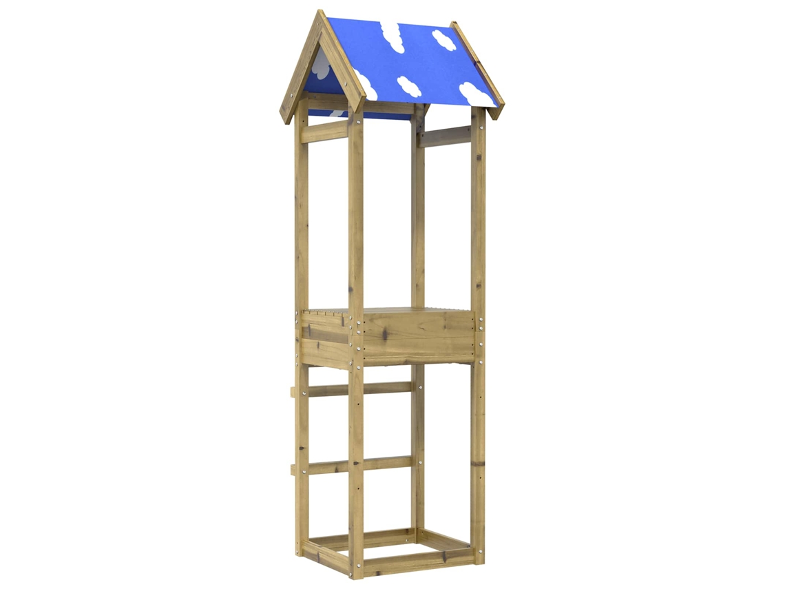 Vidaxl Torre De Brincar Castanho Madeira Sólida Impregnada