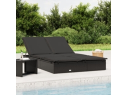 Espreguiã§adeira Para 2 Pessoas Com Almofadãµes Vime Pe Preto DKD HOME DECOR