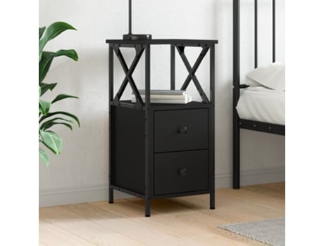 Mesa de Cabeceira 34X35,5X70 Cm Derivados de Madeira Preto VIDAXL