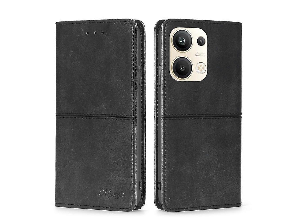 Capa De Couro Com Flip Horizontal Magnético Com Textura De Vaca Para Oppo Reno9 Pro 5g
