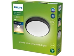 Philips Teto Light Doris - 6W - 2700 Kelvin - IP54 - Black
