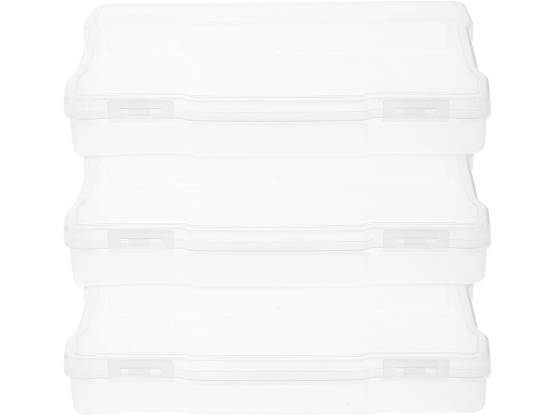 Conjunto De 3 Caixas Plásticas Para Armazenamento De Fotos Yosadier (polegadas), Prevenção De Perdas, Portátil