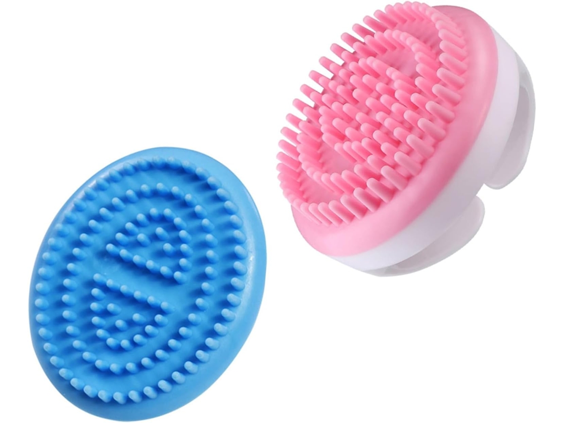 Conjunto De 2 Escovas Massagem Corporal Collbath, Em Plástico Macio E Esfoliante Para Peles Sensíveis, Uso Versátil Nas