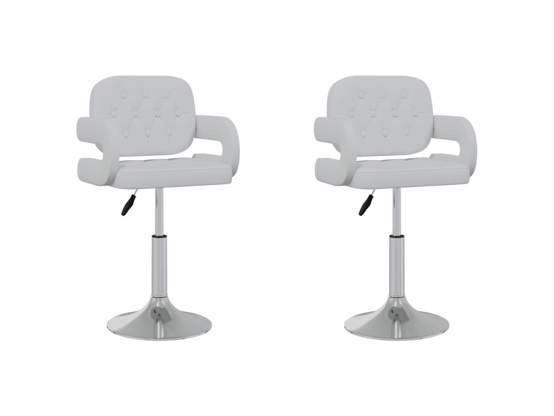Cadeiras giratórias de jantar 2 pcs MAISON EXCLUSIVE em couro artificial branco