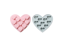 Formas de silicone em formato de coração Slowmoose Pink com 10 cavidades para chocolate, balas de goma, confeitos, biscoitos e formas de gelo