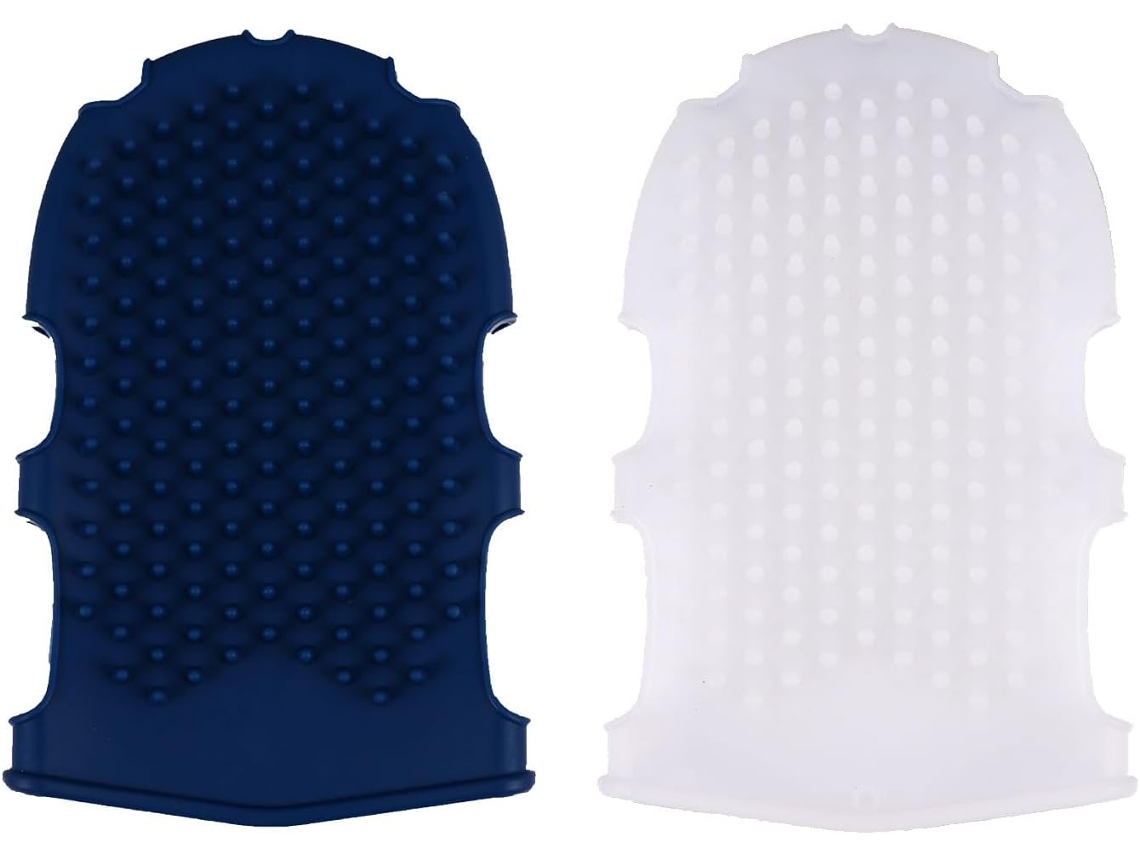 Conjunto Magiclulu Com 2 Escovas De Banho Silicone Semitransparentes, Branca E Azul Escura, Luvas De Massagem Macias E