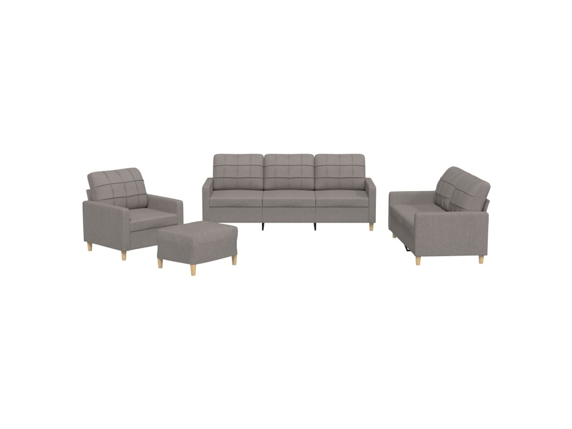 Sofa Set, Sofa Sets Vidaxl Cinzento-acastanhado Tecido (n/a)