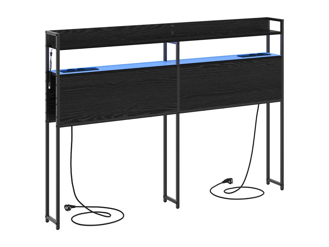 Cabeceira de Armazenamento Carvalho Preto 140,5x15x98 cm MAISON EXCLUSIVE