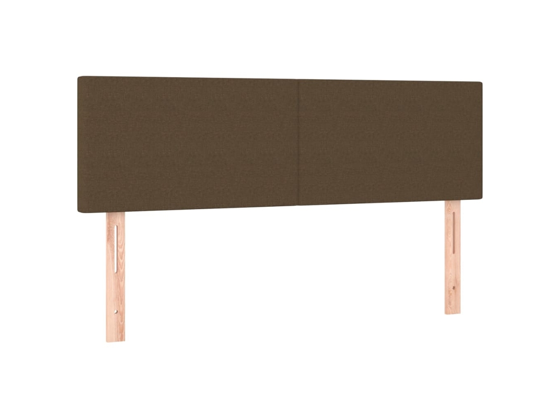 Cabeceira de Cama 2 Pcs em Tecido 72x5x78/88 cm Castanho Escuro MAISON EXCLUSIVE