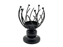 Vela de Candelabro Preto B com Funções Múltiplas e Aromaterapia, Suporte para Suculentas LAXISCREED
