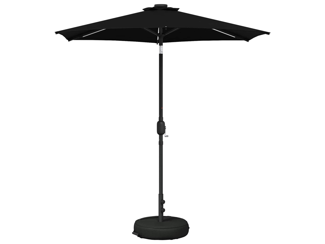Vidaxl Guarda-sol De Jardim Com Luzes Led 230 X 230 Cm Poliéster Preto