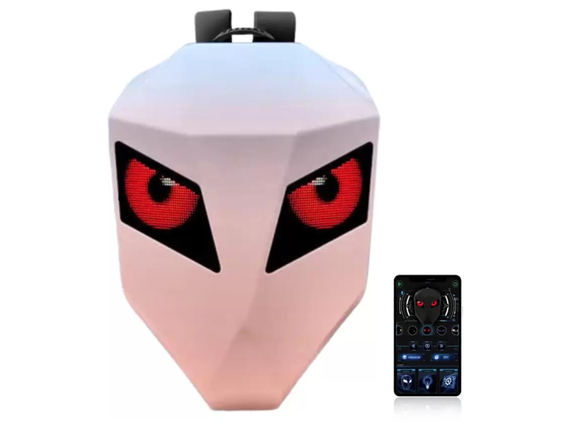 Mochila protetora para motocicleta, grande capacidade, à prova d'água, com display LED e programável, rosa