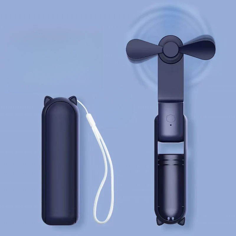 (azul, 16 Cm) Mini Ventilador Portátil Dobrável, Um Sucesso De Vendas, Ventilador De Mão Portátil De Alta Potência