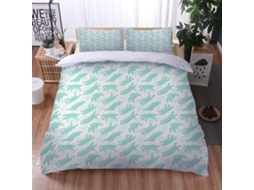 Capa de Edredom com Estampa Natalina 3d Ra em Microfibra Fronha 240x260cm, 65x65cm