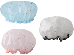 De 3 Toucas De Banho Elásticas Reutilizáveis Para Mulheres, Com Estrelas, Para Natação. Gokoco